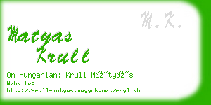 matyas krull business card